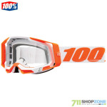 Moto oblečenie - Okuliare, 100% moto okuliare Racecraft 2, biela oranžová