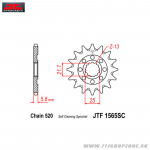 Technika - Reťazové sady, Jt Sprockets JTF1565-13SC vývodové koliesko na Kawasaki KX450F