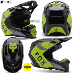 Moto oblečenie - Prilby, Fox V1 Lean helmet, grey/yellow