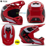 Moto oblečenie - Prilby, Fox V1 Lean helmet, fluorescent red