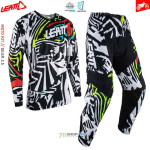 Moto oblečenie - Nohavice, Leatt Ride kit 3.5 zebra, čierno biela
