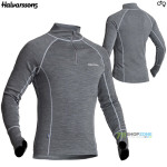 Moto oblečenie - Termo, Halvarssons Sweater Warm Wool Polo grey, šedá