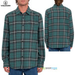 Volcom košeľa Caden Plaid LS, sea green