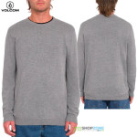 Volcom sveter Uperstand sweater, šedý melír