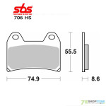 Technika - Brzdy/príslušenstvo, Sbs Brzdové platničky 706HS CF Moto BMW Husqvarna KTM Moto Guzzi