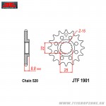 Technika - Reťazové sady, Jt Sprockets JTF1901-13SC vývodové koliesko Husqvarna/KTM 13z.