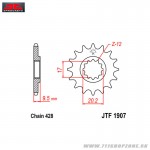 Technika - Reťazové sady, Jt Sprockets JTF1907-13 vývodové koliesko KTM/HSQ