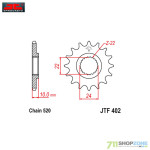 Technika - Reťazové sady, Jt Sprockets JTF402-16 vývodové koliesko Husqvarna Terra BMW Aprilia